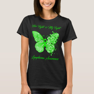 T-shirt Papillon Son combat est Mon combat Lymphome Sensib