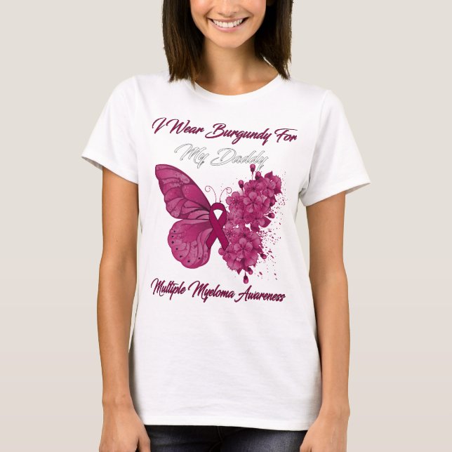 T-shirt Papillon Son combat est Mon combat Myélome multipl (Devant)