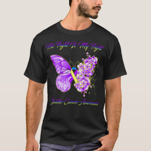 T-shirt Papillon Son combat est mon combat vessie cancer A
