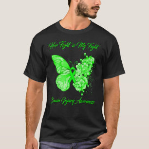 T-shirt Papillon Son Combat Est Mon Combattre Brain Blessu