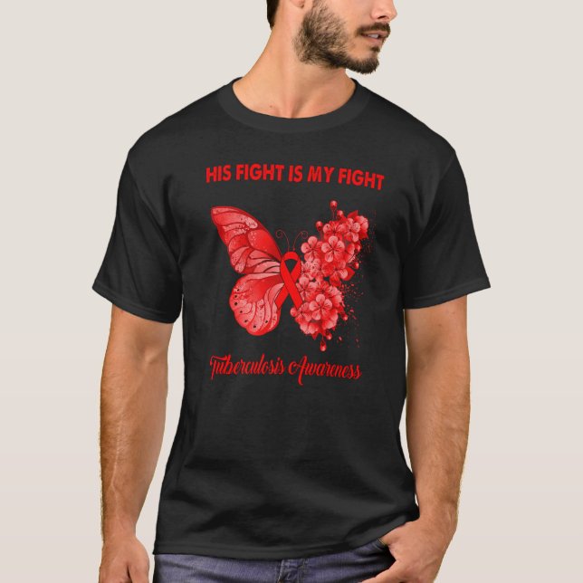 T-shirt Papillon Son Combat Est Mon Combattre La Tuberculo (Devant)