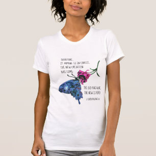 T-shirt Papillon sur Fleur, vers de 2 Corinthiens 5:17