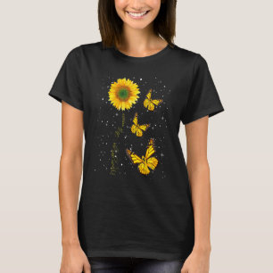 T-shirt Papillon Tournesol Ne Jamais Abandonner Sclérose E