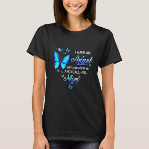 T-shirt Papillon Un Ange Qui Me Surveille Je L'Appelle Mam