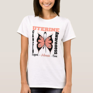 T-shirt Papillon utérin de conscience de Cancer