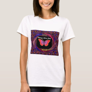 T-shirt Papillon violet orange Avoir un beau Art de jour I
