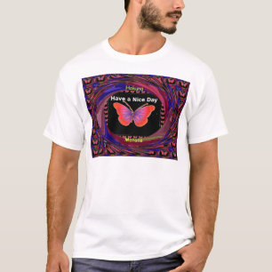 T-shirt Papillon violet orange Avoir un beau Art de jour I