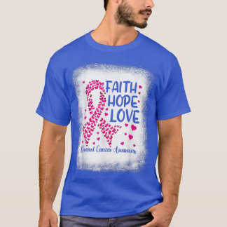 T-shirt Papillons à ruban rose, Faith Hope Love Breast C