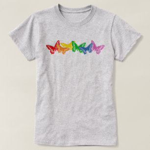 T-shirt Papillons arc-en-ciel