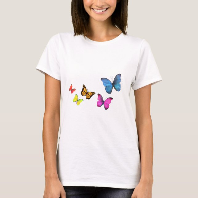 T-shirt Papillons aux couleurs chic (Devant)