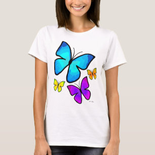 T-shirt Papillons colorés à la main