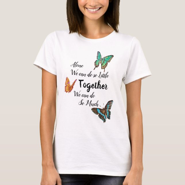 T-shirt Papillons colorés Citation inspirante (Devant)