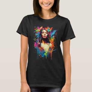 T-shirt Papillons colorés Fille papillon amoureux Splash