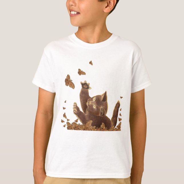 T-shirt Papillons de nuit et de chat Brown (Devant)