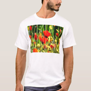 T-shirt Papillons De Printemps Et Peinture Fleur De Pré