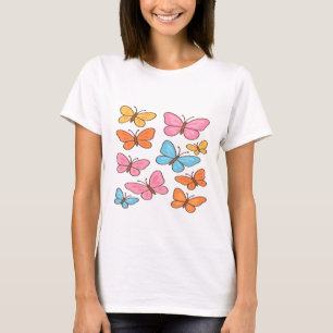 T-shirt Papillons Kawaii colorés - Motif Pastel mignon