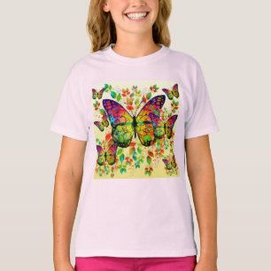 T-SHIRT PAPILLONS PRINTANIERS NATURE COLORÉE