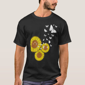 T-shirt Papillons Sunshine Papillon Fleur Jaune Soleil