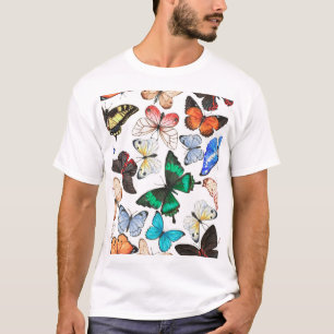 T-shirt Papillons tropicaux : motif coloré d'aquarelle.