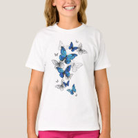 Papillons volants bleus Morpho