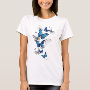 T-shirt Papillons volants bleus Morpho