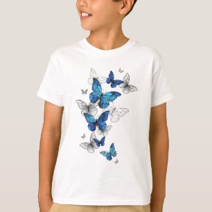 T-shirt Papillons volants bleus Morpho