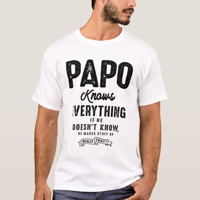 T-shirt Papo sait tout - Fête des pères (Devant)