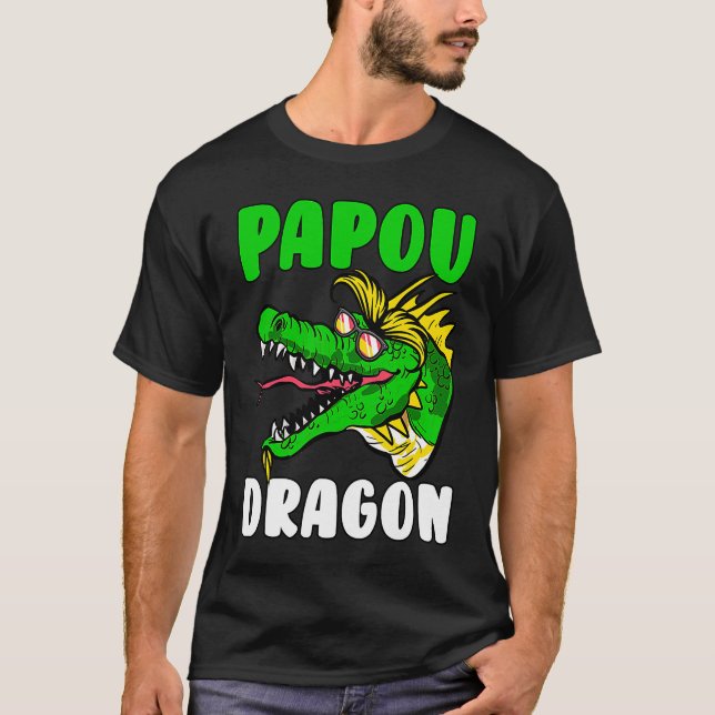 T-shirt Papou Dragon  Father's Day (Devant)