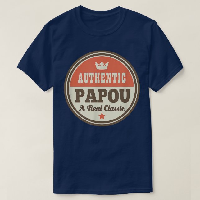 T-shirt Papou Grandpa T Fête des pères Tee Don  (Design devant)