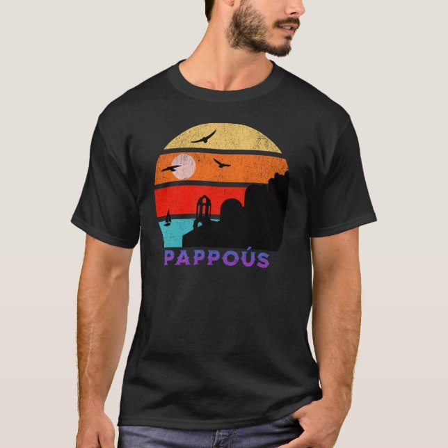 T-shirt Pappoús Retro Sunset Ocean Grand-père (Devant)