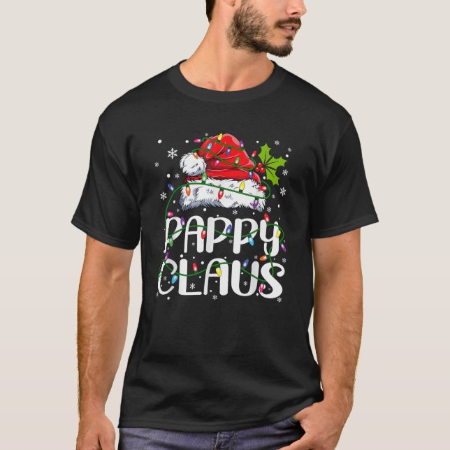 T-shirt Pappy Claus Lumières de Noël Pyjama Famille Matchi (Devant)