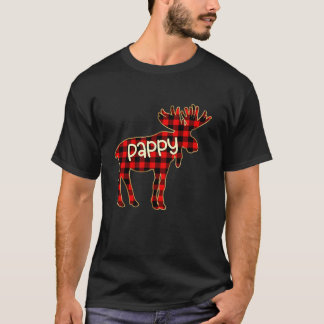 T-shirt PAPPY MOOSE Buffalo Rouge Plaid Famille Noël Lon