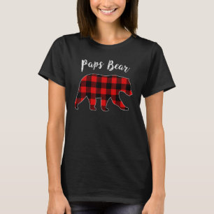 T-shirt Paps Bear carreau de bison famille assortie groupe