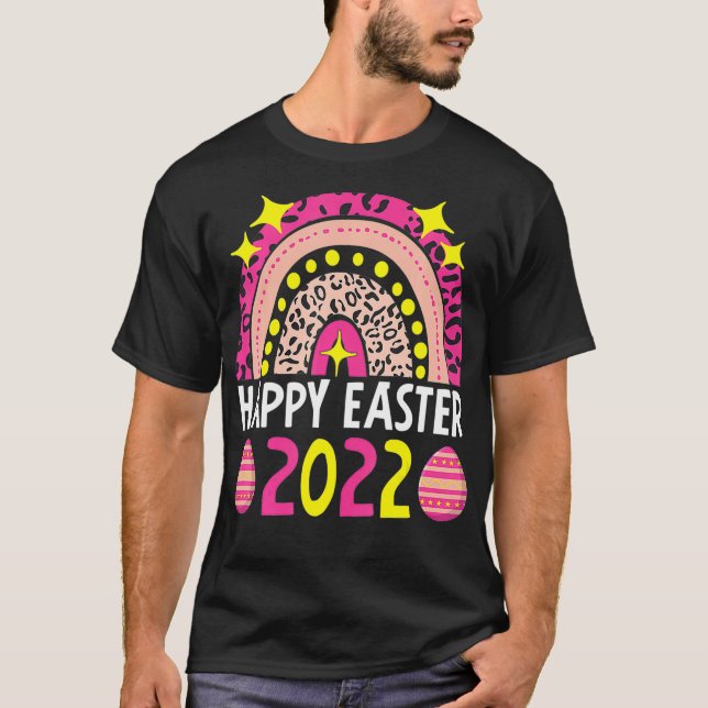 T-shirt Pâques 2022 Rainbow Cute Happy Pâques 2022 Hommes  (Devant)
