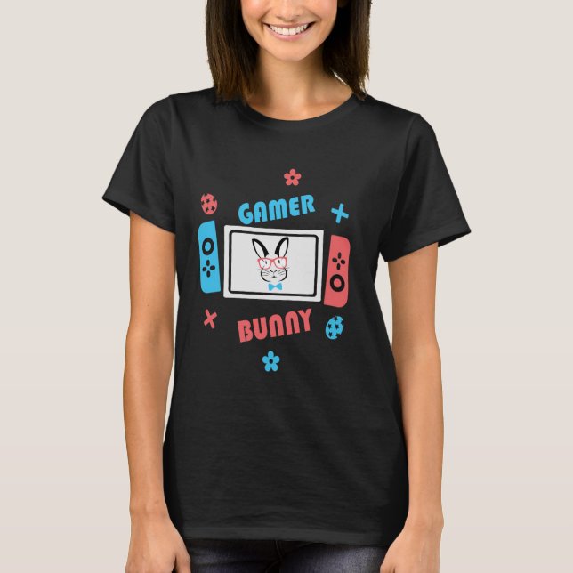 T-shirt Pâques Bunny Gamer Svg, Joyeux Pâques  (Devant)