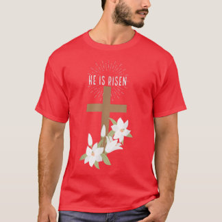 T-shirt Pâques chrétien Il est ressuscité Jésus Joyeux cro