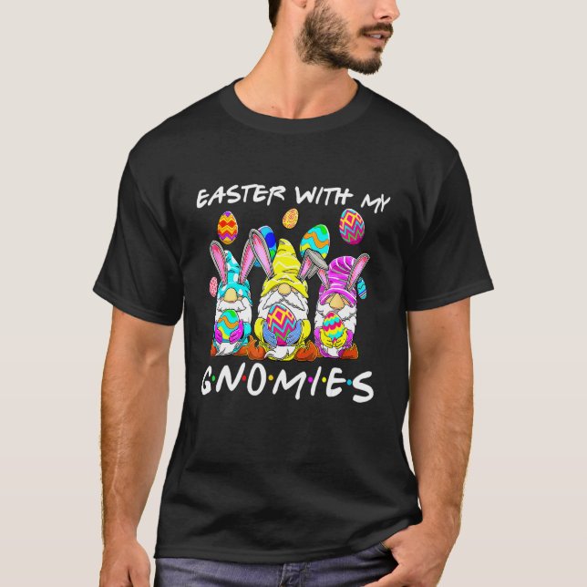 T-shirt Pâques Drôle Avec Mes Gnomies Joyeux Boeuf De Pâqu (Devant)