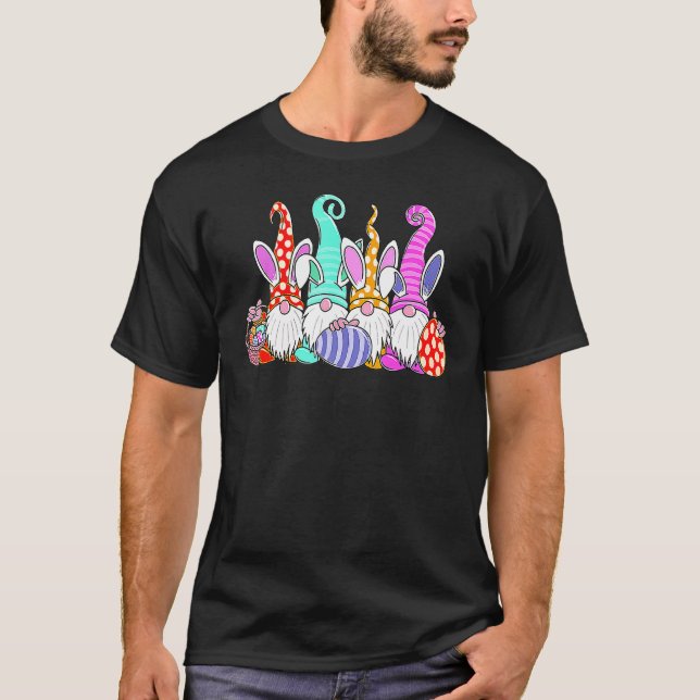 T-shirt Pâques Lapin de Pâques Printemps Gnome Oeuf de Pâq (Devant)