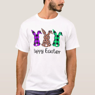 T-shirt Pâques Leopard Lapin Lapin Palmier Dimanche Fille