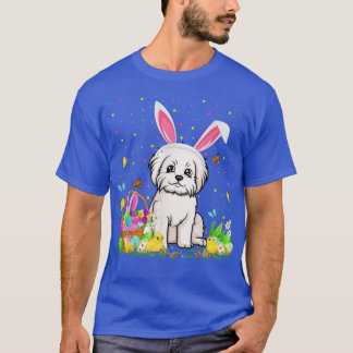 T-shirt Pâques Maltais Chien Bunny Oeuf Chasse Maltais Goû