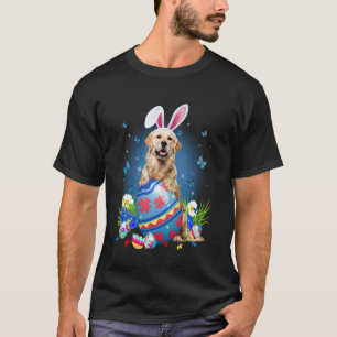 T-shirt Pâques Mignon Chien Retriever Doré Amoureux Lapin 