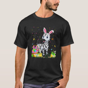 T-shirt Pâques Zebra Bunny OEufs chasse Zebra Pâques diman