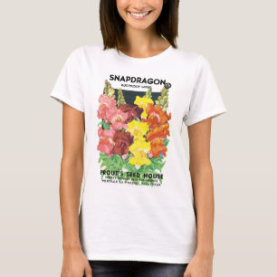 T-shirt Paquet de semences vintage Art Étiquette, Fleurs S