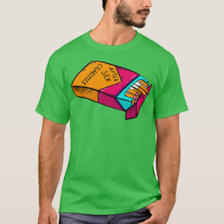 T-shirt paquet ouvert multicolore de cigarettes