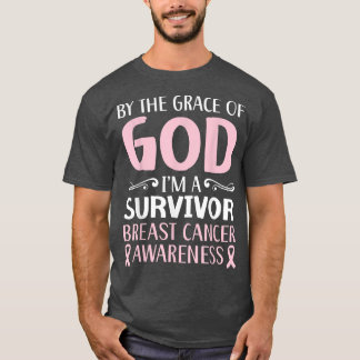 T-shirt Par La Grâce De Dieu Je Suis Un Survivant Cancer D