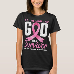 T-shirt Par la grâce Dieu I#39 ; m A Survivor Cancer du se