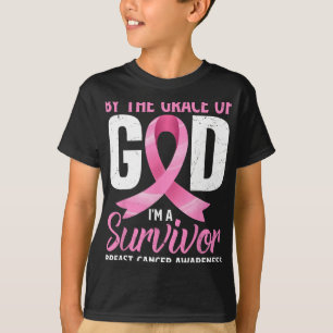 T-shirt Par la grâce Dieu I#39 ; m A Survivor Cancer du se