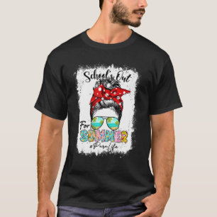 T-shirt Para Life Écoles Pour L'Été Messy Bun Dernier Da
