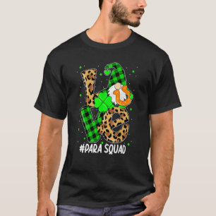 T-shirt Para Squad Love Gnomes Enseignant Shamrock St Patr