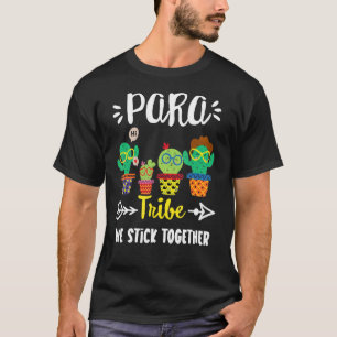 T-shirt Para Tribe École Cactus Équipage Para Enseignant S